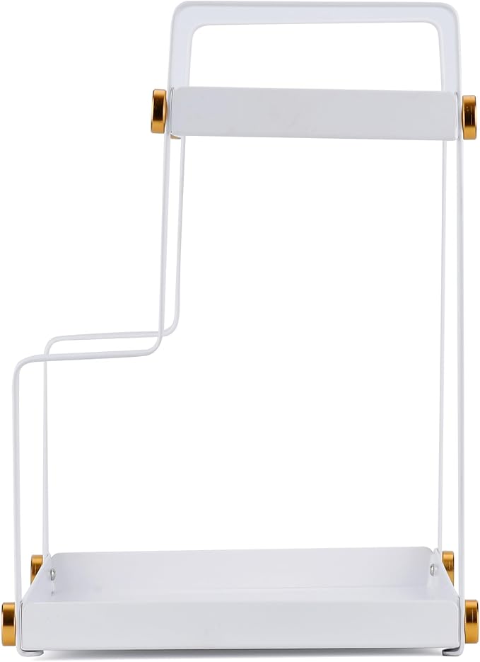 FFK 2 Tier Bathroom Countertop Organizer,Cosmetic Organizer,Storage Shelf for Bathroom,Ideal for Cabinet, Countertop, Pantry, and Desktop, for Bathroom, Kitchen, Office(White)