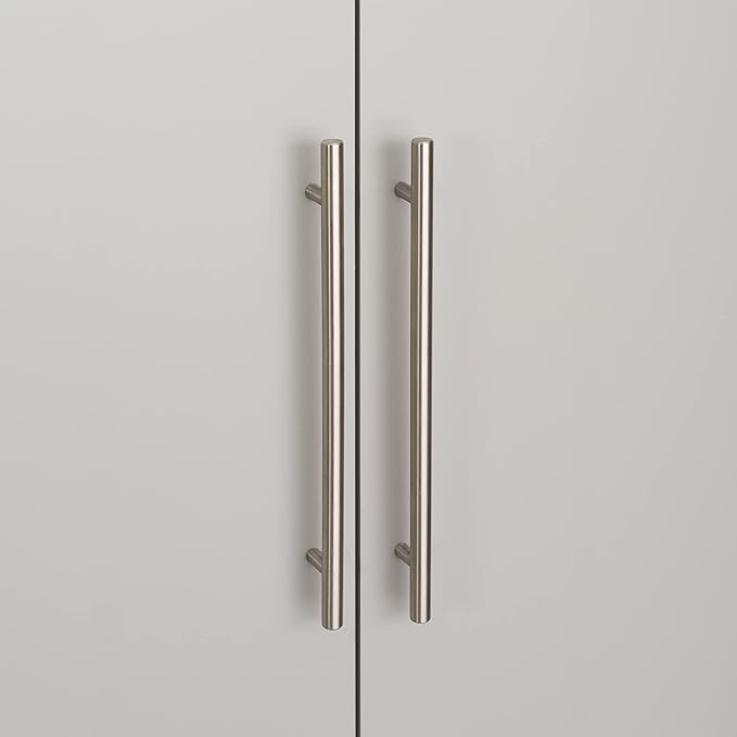 Prepac HangUps Large Storage Cabinet - Immaculate Light Gray 36" Cabinet with Storage Shelves and Doors; Ideal for Bin and General Storage Solutions