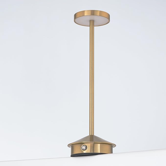 Orbit LED Cordless USB-C Re-Chargeable Desk Lamp, 5200mAh Battery Operated with 3 Color Temperature 2700K-3000K-3500K and Fingertip Touch On/Off Plus Dimming in Satin Brass