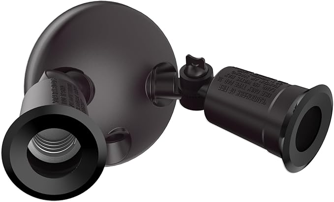 Two Head Par Light Holder with Dusk to Dawn Photocell UL Listed Outdoor Flood Light For Safety & Security 120V Twin Par Holder Use 2 PAR38 Bulbs up to 150W Each (Bulb sold separately) 1 Pack Bronze