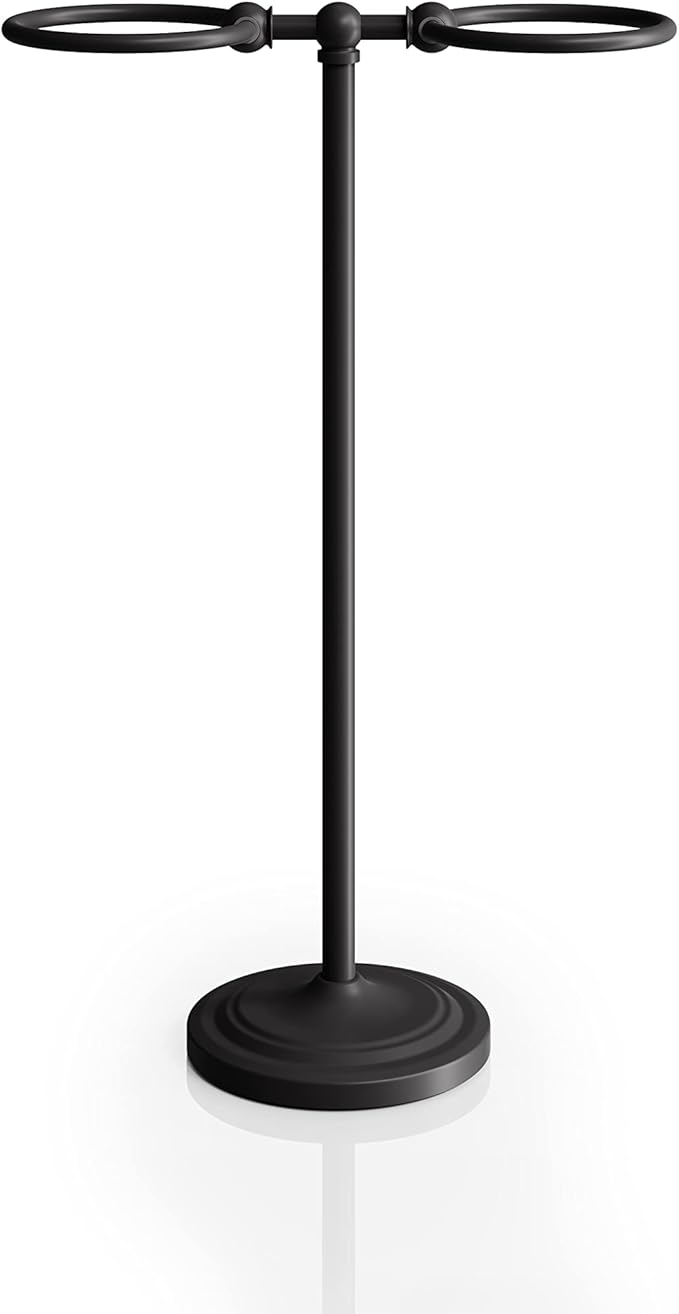 BGL Hand Towel Holder Stand for Bathroom, Hand Towel Stand for Bathroom Counter, Free Standing Towel Racks for Bathroom with Weighted Base,Matte Black