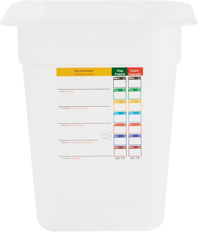 Restaurantware Food Storage Container 1 Pack of 6.8 x 6.2 x 7.8 Inches Plastic Stackable Storage Box White Reusable Label Container Dishwasher Safe For Restaurants And Kitchens