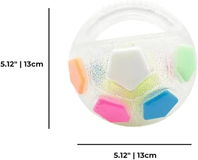 The Mellow Dog Calming Ball with Handle, Interactive Football Shape Dog Toy, Treat Dispensing & Lick Ball with Squeaker, Floating Toss and Fetch Toy for Small Medium Large Dogs(White+Black-A)