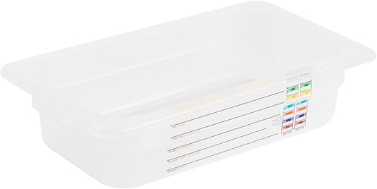 Restaurantware Food Storage Container 1 Pack of 10.3 x 6.2 x 2.5 Inches Plastic Stackable Storage Box White Reusable Label Container Dishwasher Safe For Restaurants And Kitchens