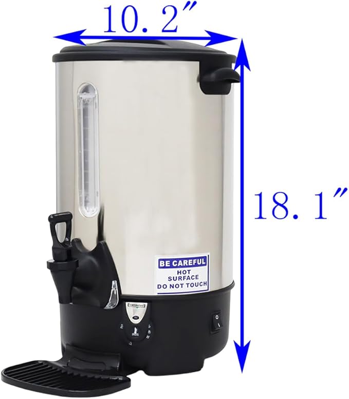 12.9L/13.6QT Hot Water Dispenser Commercial Electric Hot Water Bucket 1500W Fast Boiling with Temperature Control Electric Kettle for Office Restaurant Tea Shop & Event Venues 110V