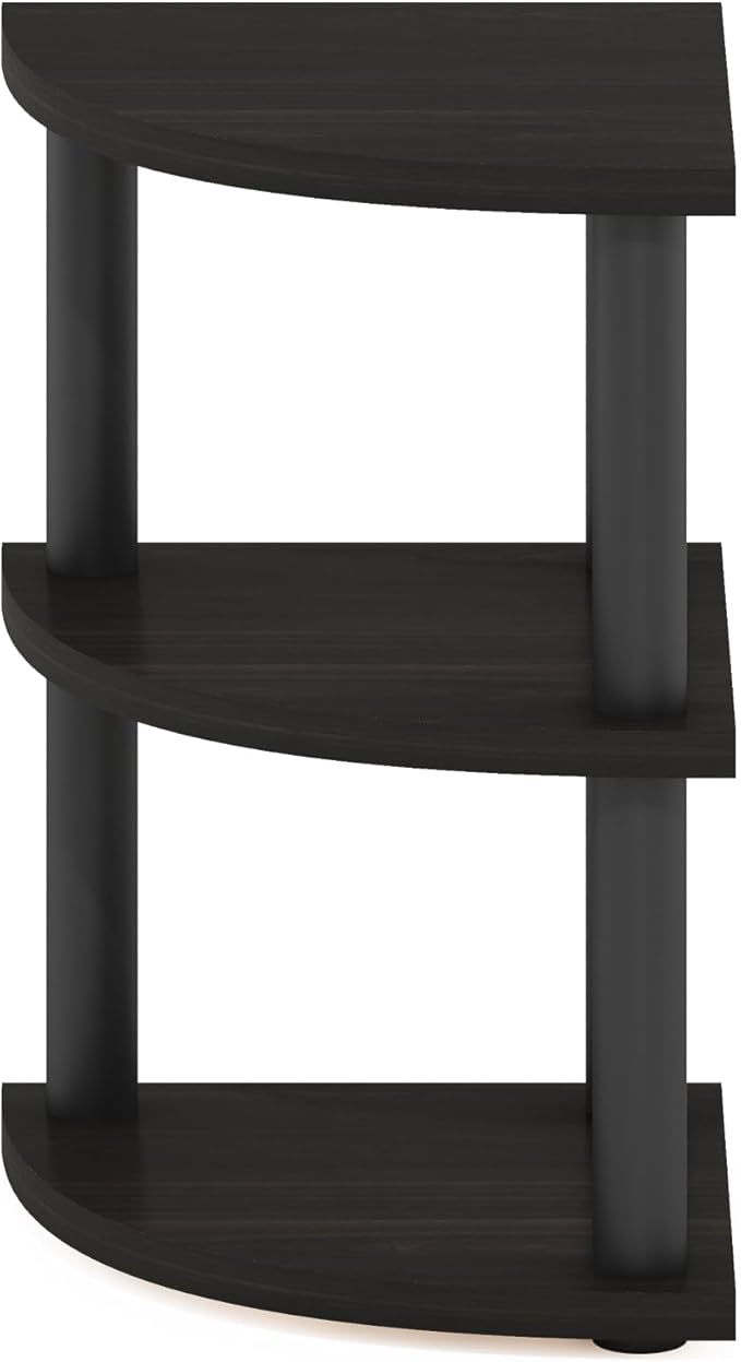 Furinno Turn-N-Tube Kitchen Countertop Organizer, 3-Tier Corner Countertop Organizer Shelf, Corner Shelf, for Kitchen, Pantry, Organizers and Storage, Espresso