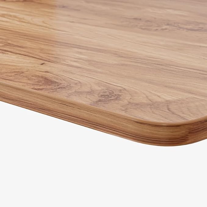 FEZIBO 55 x 24 Inch Whole-Piece Height Adjustable Standing Desk with Double Drawers, Sit Stand Desk, Stand Up Table (Send Two Packages), Light Rustic Top