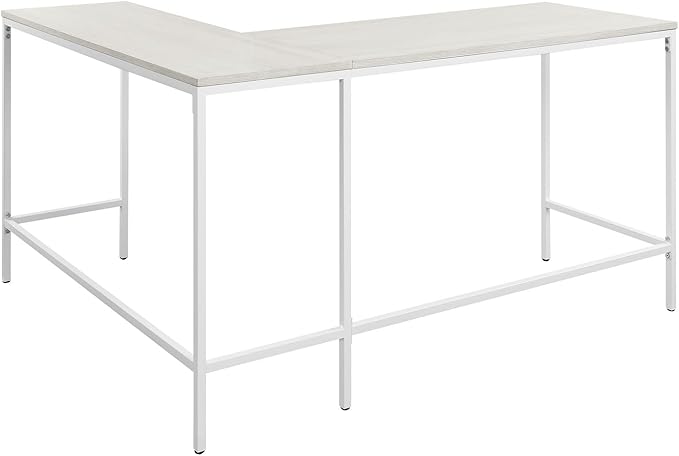 OSP Home Furnishings Contempo L-Shaped Desk, White