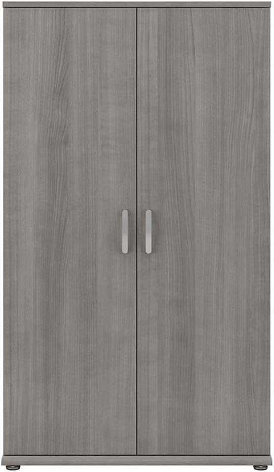 Bush Business Furniture Universal Tall Storage Cabinet with Doors and Shelves in Platinum Gray | Large Storage Unit for Home Office or Commercial Space