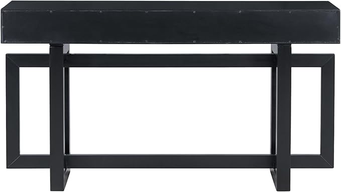 Knocbel Long Console Table with 3 Drawers and Handle, Elegant Entryway Sofa Table End Table with Cross Sled Base for Living Room Foyer, Corridor 15.7" D x 57" W x 30.6" H Black