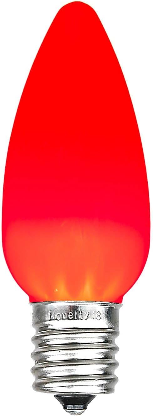 Novelty Lights 25 Feet 25 Light C9 Ceramic Style LED String Lights, Red, Pre-Lamped Holiday Lights on Green Wire, UL Listed Indoor/Outdoor, Connectable End-to-End