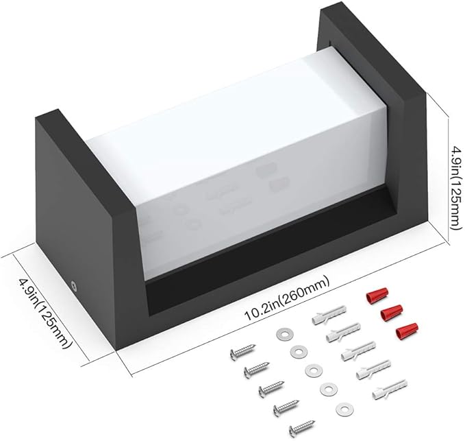 Sytmhoe Outdoor Wall Lights,2Packs 24w Exterior Light Fixture,LED Wall Sconce 3-Color-Changeable Wall Mounted Lamps,Matte Black Porch&Patio Light Outdoor,IP65 Waterproof for Hallway Stairs Gardens
