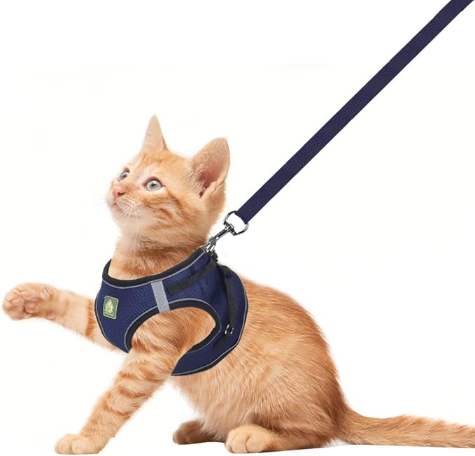 FEimaX Dog & Cat Harness Set, No Pull Soft Mesh Reflective Adjustable Pet Harness for Small to Large Dogs & Cats - Easy Control for Walking