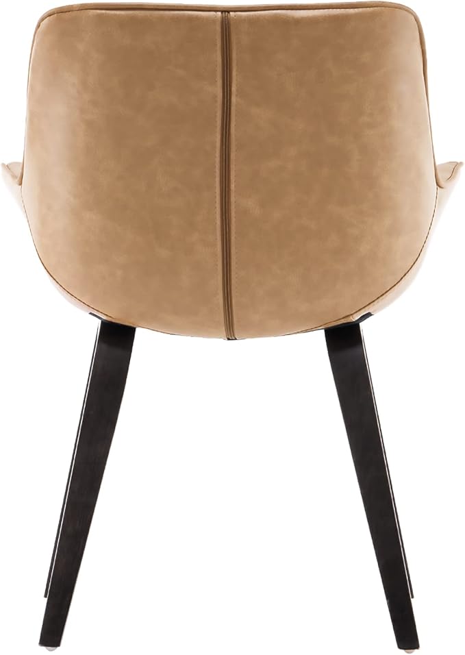 Yellow Set of 6 PU Leather Living Room Chairs Modern Upholstered Accent Chairs Dining Room Chairs (Yellow, 6)