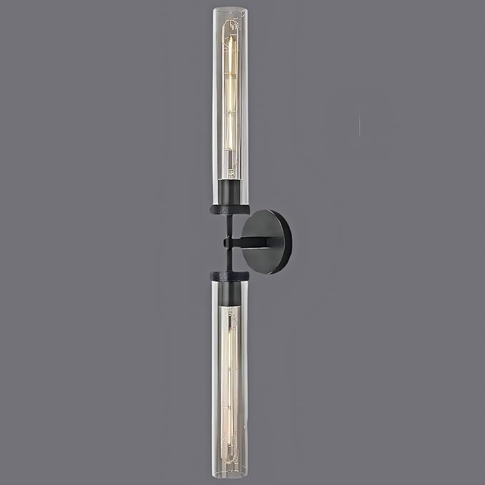 Black Wall Sconce, 30" Knurling Sconces,Bathroom Vanity Light Fixtures, Modern Wall Lights for Mirror, Bathroom, Living Room,Hallway,Staircase (1 Pack)