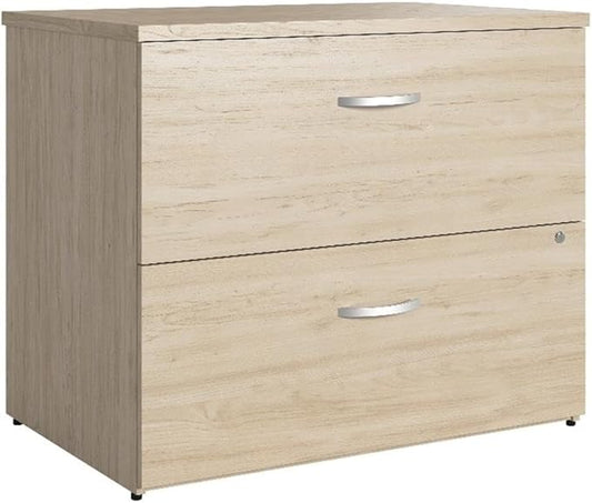 Bush Business Furniture Studio C 2 Drawer Lateral File Cabinet in Natural Elm - Assembled, Locking Document Storage for Home or Professional Office