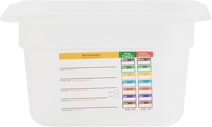 Restaurantware Food Storage Container 1 Pack of 6.8 x 4.2 x 3.9 Inches Plastic Stackable Storage Box White Reusable Label Container Dishwasher Safe For Restaurants And Kitchens