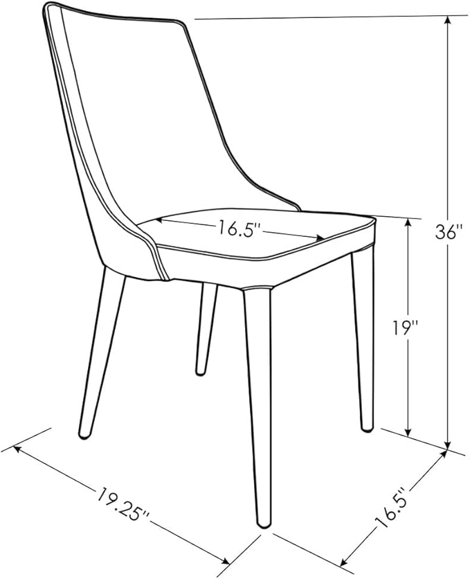 ZURI Jillian Gray Leatherette Dining Chair with Curved Back