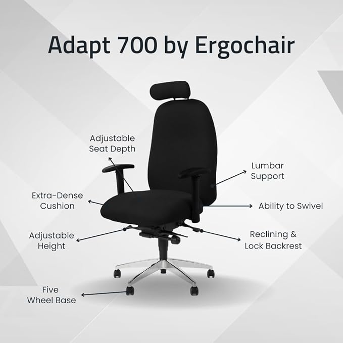 Heavy-Duty Bariatric Ergonomic Office Chair - 550lbs Capacity, Adjustable Backrest and Seat Tilt, Pressure Relief Foam Seat
