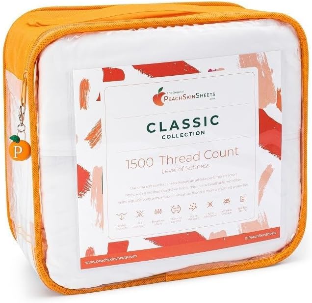 PeachSkinSheets Chocolate Sheet Set - 1500tc Level of Softness - Extra Soft Cooling Sheets for Hot Sleepers and Night Sweats - Regular King Size