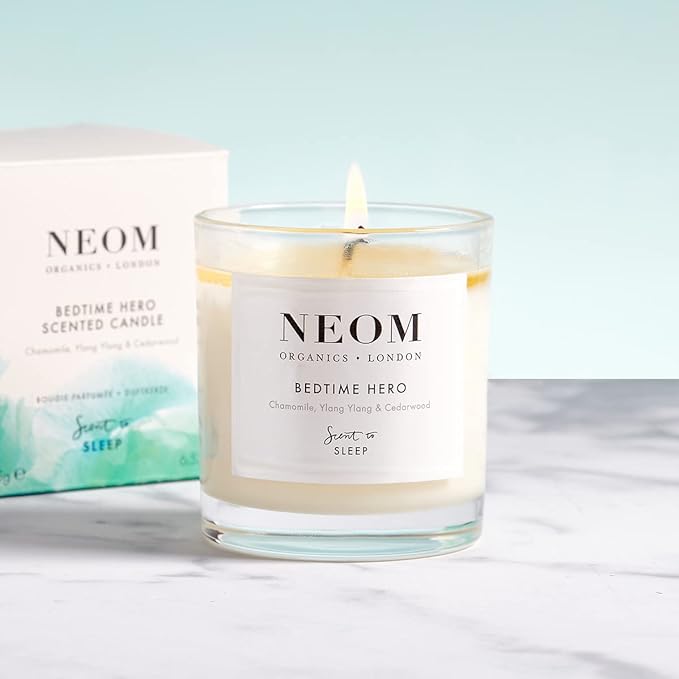Neom- Bedtime Hero Luxury Candle, 1 Wick | Ylang Ylang & Chamomile | Essential Oil Aromatherapy Candle |Scent to Sleep