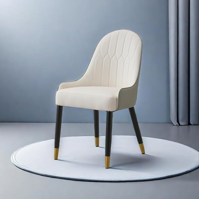 Dining Chairs Set of 2, Modern Faux Leather Dining Metal Legs for Living Kitchen Dining Room