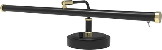 Cocoweb Adjustable LED Upright Piano Desk Lamp in Black with Brass Accents - PLED101D