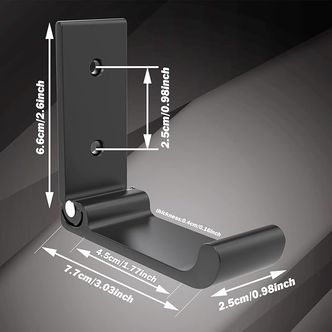 6Pcs 3'' Folding Coat Hooks Black Foldable Hooks Aluminum Alloy Wall Hooks Headphones Holder Wall Mounted with 12pcs Screws Set for Hanging Coats, Bags, Hat, Towel, Keys