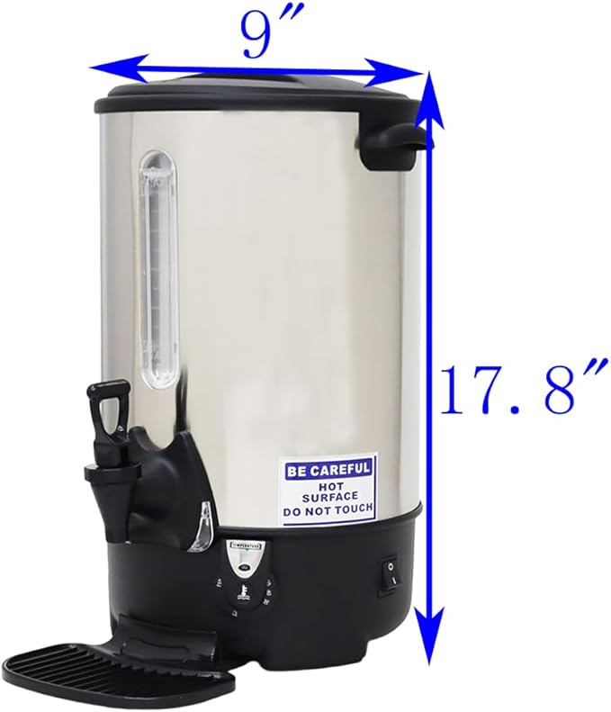 9.7L/10.3QT Hot Water Dispenser Commercial Electric Hot Water Bucket 1500W Fast Boiling with Temperature Control Electric Kettle for Office Restaurant Tea Shop & Event Venues 110V