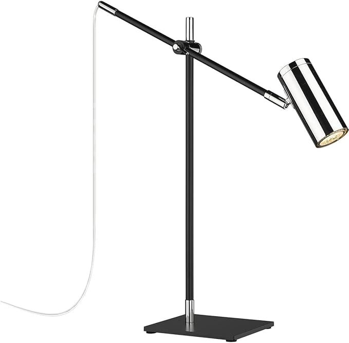 Z-Lite 814TL-MB-PN Calumet Table Lamp, 1-Light 35 Watts, Matte Black and Polished Nickel