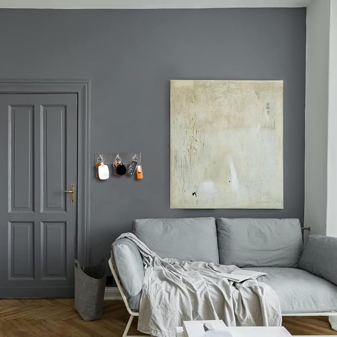 Picowe Key Holder for Wall Decorative, Adhesive Stainless Steel Key Hooks, Key Hanger Key Organizer for Wall, Towel Hook Coat Hanger for Entryway Hallway Kitchen(Three Rows,Sliver 1PCS)