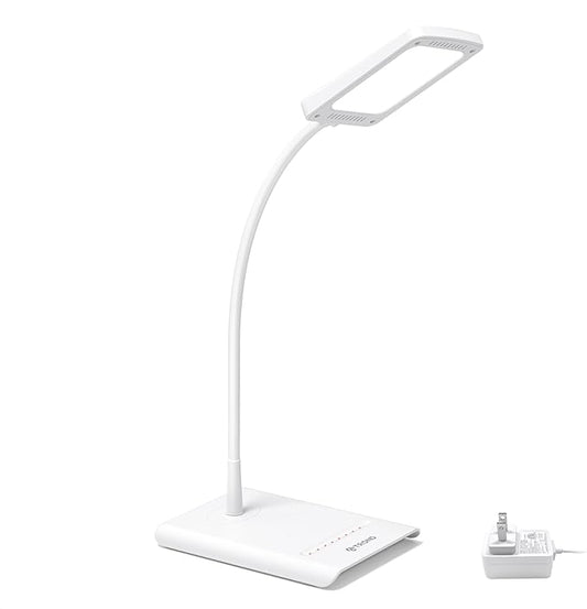 TROND Desk Lamp, Bright Dimmable Eye-Caring Table Lamp, 3 Color Modes 7 Brightness Levels, Flexible Gooseneck, Touch Control, Memory Function, Desk Light for Home Office Dorm Room Essentials