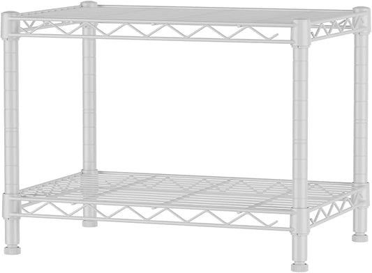 SINGAYE 2 Small Wire Shelves Garage Pantry Close Home Organizers and Storage Bathroom Shelf Laundry Room Organization Adjustable Book Metal Shelving Unit