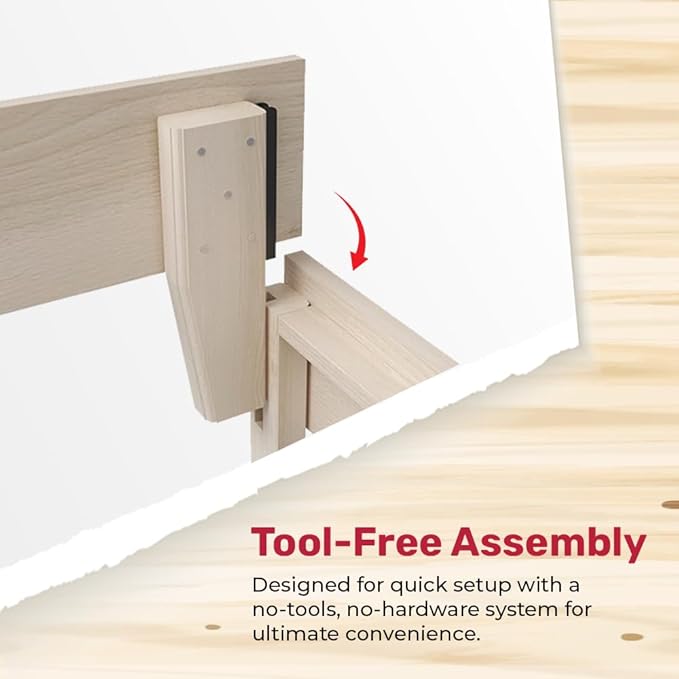 Solid Hardwood Platform Bed Frame with Slats, Quality Crafted in Pennsylvania, USA from Poplar by Mennonite Artisans, No Box Spring Needed, Easy Assembly