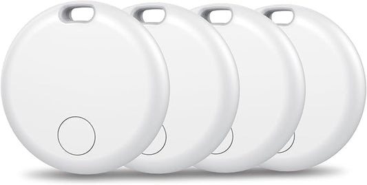 Air Tracker Tags-4 Pack: Smart Bluetooth Tracker, Item Finder Works with Apple Find My (iOS Only) App, Trakcer Tag Locator for Keys, Luggage, Satchel, Backpack etc. (Not for Android Devices)