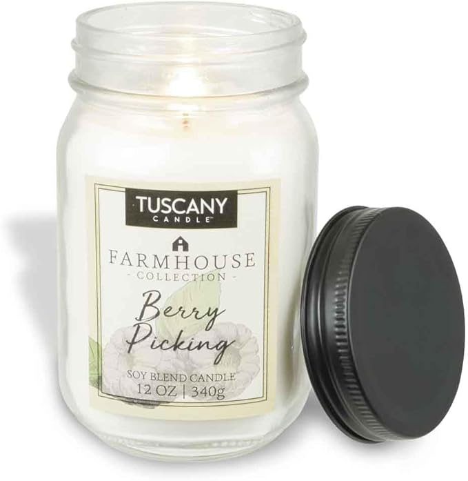 Tuscany Candle Berry Picking: Mixed Berries & Wood Scented Candle, 12 oz – Farmhouse Collection