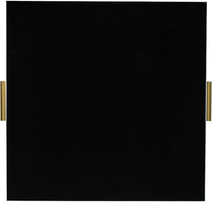 HofferRuffer Extra Large Square Serving Tray, Elegant Faux Leather Ottoman Tray with Gold Hardware Handles, Serve Tea, Coffee or Breakfast in Bed, 24 x 24 inches (White Shagreen)