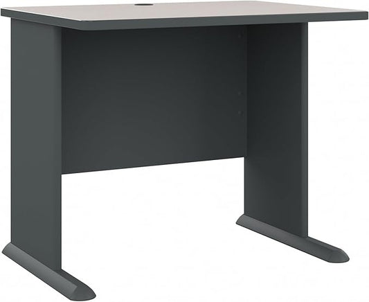 Bush Business Furniture Series A 36W Small Desk in White Spectrum and Slate, Compact Computer Table for Home or Professional Office