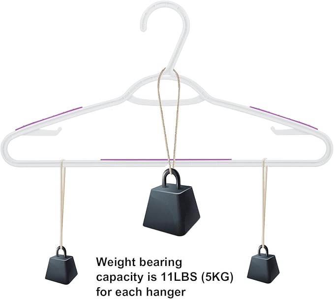 30 Pack Bendable Plastic Hangers Light-Weight Non-Slip Clothes/Suit Hangers (Purple)