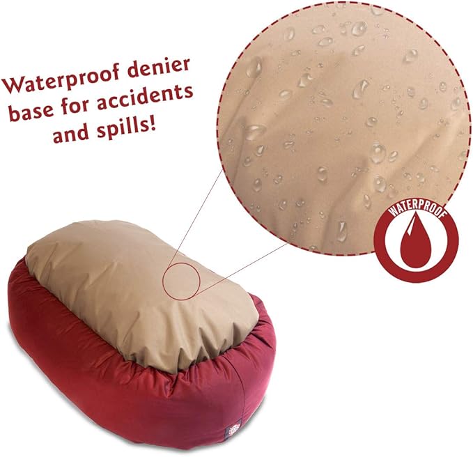 32 inch Red & Sherpa Bagel Dog Bed By Majestic Pet Products