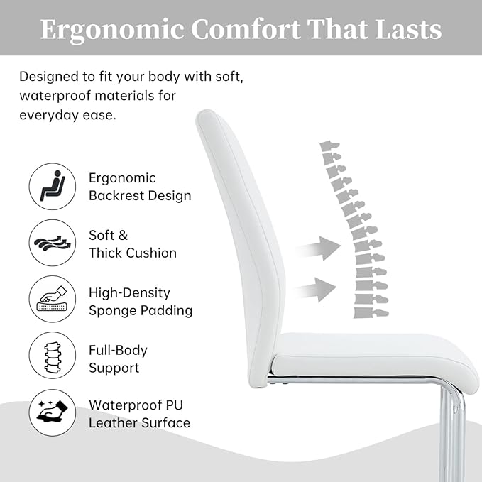 63" Modern Black Dining Table Set for 4 with Chairs, 5 Piece Rectangular Dining Room Table and 4 PU Leather Chairs, Kitchen Dining Set with Matte Wood Finish, Geometric Base, Easy Assembly