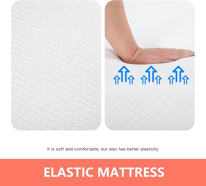 FDW | 5 Inch Twin Mattress | Medium Firm | Gel Memory Foam Mattress | White | Bed in a Box, CertiPUR-US Certified | Pressure Relief, Cooling Ventilated Foam | Washable Removable Cover