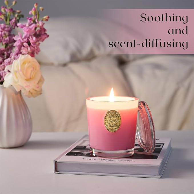 M&SENSE Natural Soy Candle | Peony Blush&Pink | 9.2 oz, 50H Burn Time | Luxury Scented Candle for Relaxation, Gifting, Home Décor | Ideal for Bedroom, Office, Party Ambiance