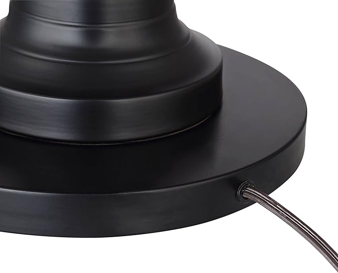 360 Lighting Spenser Traditional Floor Lamp Standing Exquisite 58" Tall Oiled Bronze Brown Metal Thin Column Off-White Linen Fabric Empire Shade for Living Room Reading House Bedroom Home