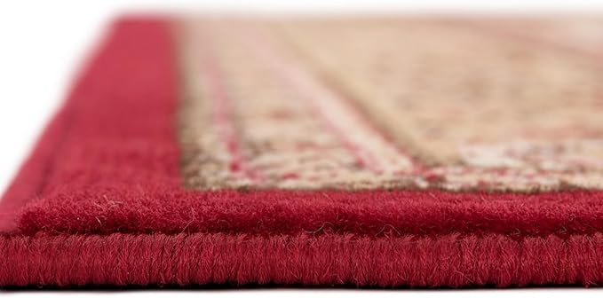 Unique Loom Reza Collection Traditional Persian Style Area Rug, 9 x 12 ft, Burgundy/Ivory