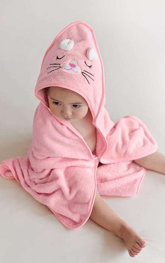 Baby Bath Towel,2 Pack Hooded Babie Towels for Newborn,Infant,Toddler,Ultra Absorbent Soft (White Bear+Blue Bear)