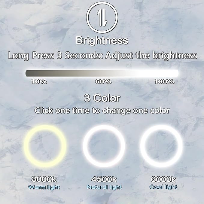 36 x 72 Inch Lighted Vanity Mirror with Lights 3 Color Adjustable Brightness Anti-fog 72 Inch Large LED Bathroom Mirror for Bathroom Wall Horizontal/Vertical Mounted 72" Light up Smart Mirror