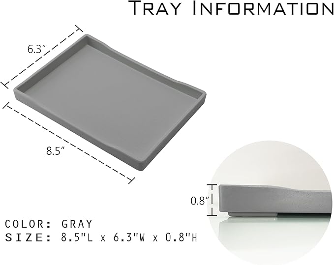 Small Gray Serving Tray (8.5 x 6.3 inch) for Serving Accessory, Spa, Coffee, Drinks, Wine, Tea, Bar, Party, Seasoning, Perfume or Display Use.