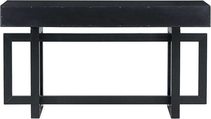 Contemporary Modern Entryway Console Table 57-Inch Extra Long Entry Sofa Table with Storage Drawers for Living Room Hallway, Black