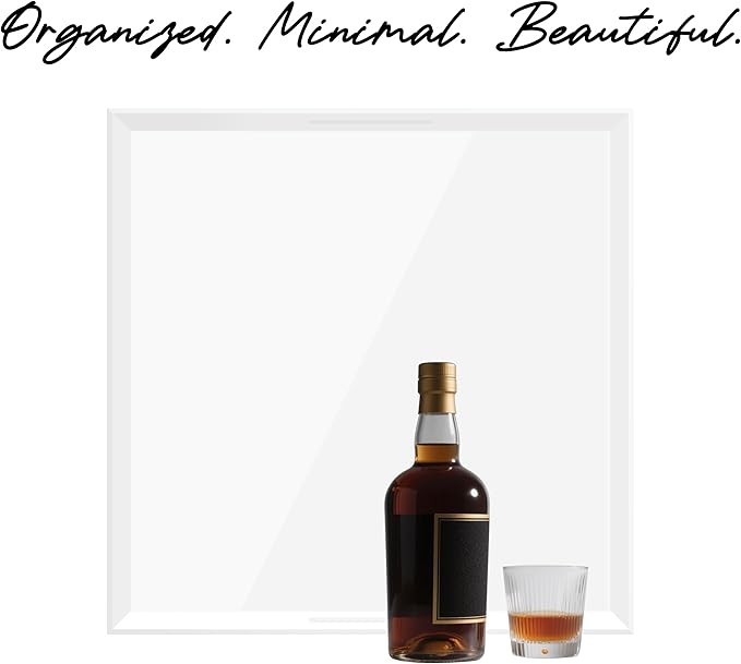 Glossy White Acrylic Serving Tray with Handles-Butler Trays for Coffee Table, Snacks,Breakfast in Bed, Kitchen Countertop,Vanity,Makeup Organizer,Ottoman (White, 20x20 Inch)